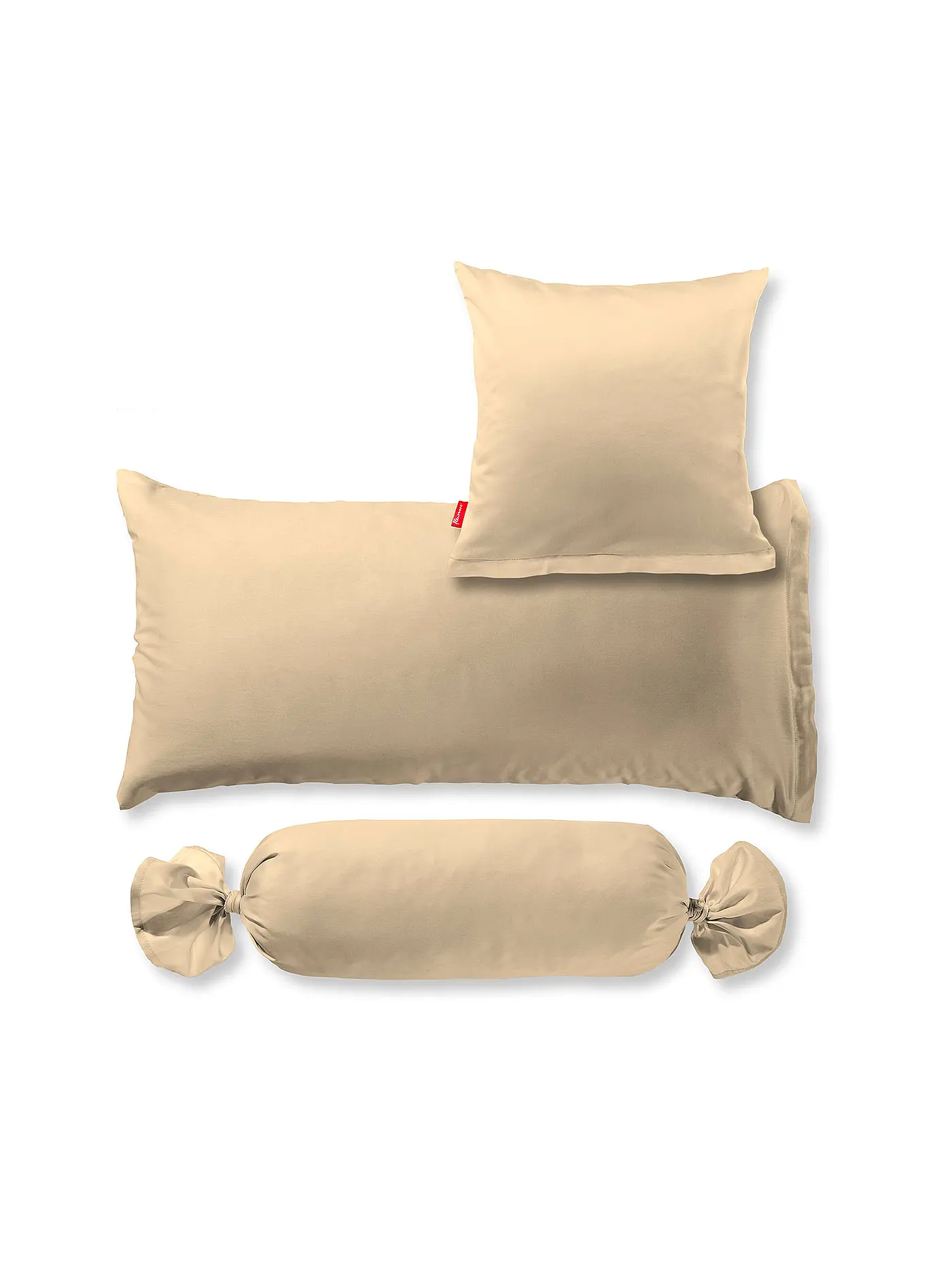 FLEURESSE | Satin Kissenbezug Royal Uni 2-er 40x80cm (Sand) | beige
